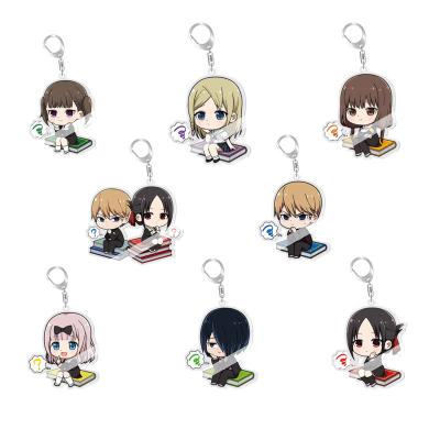 China Japanese Popular Promotion Gift Anime Kaguya Sama Love Is The Main War Acrylic Anime Props Chain Keychain For Kids for sale