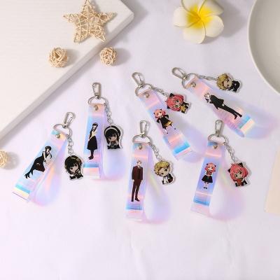 China Eco-Friendly Double Sided Charms Personalized Anime Glitter Hologram Acrylic Key Chain SPY X FAMILY Epoxy Resin Key Chain for sale