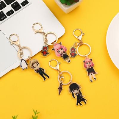 China Eco-Friendly Spy X Family Keychains Charm Cute Anime Keychain Figures Stand Holder Bags Fashion Jewelry Keychain Phone Pendant for sale