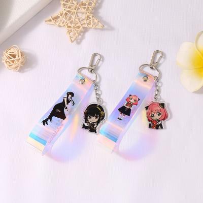 China Eco-Friendly Double Sided Charms Personalized Anime Glitter Hologram Acrylic Key Chain SPY X FAMILY Epoxy Resin Key Chain for sale