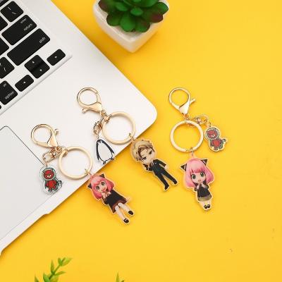 China Eco-Friendly Spy X Family Keychains Charm Cute Anime Keychain Figures Stand Holder Bags Fashion Jewelry Keychain Phone Pendant for sale