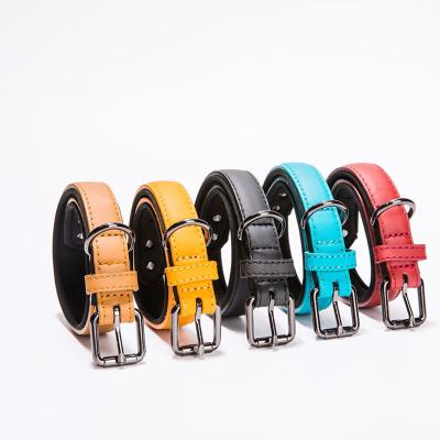 China OEM Viable Custom Logo Adjustable Pet Blank Plain Luxury Personalized Leather Dog Collar for sale