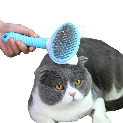 China Self-cleaning Stocked Hair Brush Pet Hair Remover Comb Shedding Remover Grooming Pet Hair Brush For Cat for sale