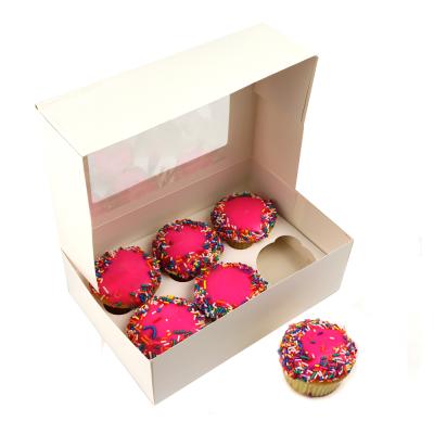 China Hot Sale Recyclable Recycled Kraft Paper Cake Box Cookie Cup Cake Cardboard Boxes Packaging For Bakery for sale