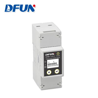 China DFUN DFPM91 5(60)A 200V Rs485 50HZ Electricity Meter LCD Single Phase Din-rail Energy Smart Meter 45*33*16CM for sale