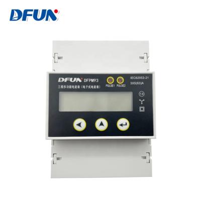 China DFUN DFPM93 RS485 Three Phase AC Din Rail Power Monitoring Meter With Multi Tariff Energy Meter DFPM93 for sale