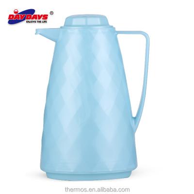 China Sustainable Arabic Design 1000ml Plastic Body With Glass Refill Inside Coffee Pot Thermos for sale