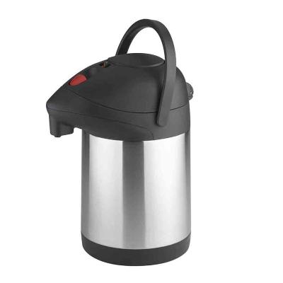 China Sustainable 2.5L Stainless Steel Dual Wall Pot Dispenser Vacuum Flask Air Pumped China Kitchenware Factory for sale