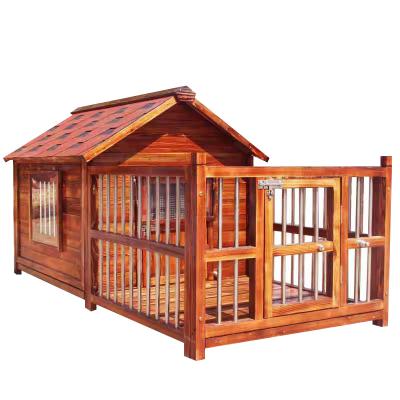 China Windproof Dog house outdoor waterproof large  kennel solid wood kennel dog house rainproof outdoor dog house summer pet for sale