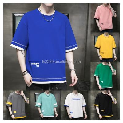 China Other design European T-shirts, large size 250g retro, high street T-shirts, factory stock wholesale men's T-shirts for sale