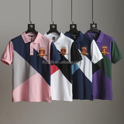 China New Design Fashion Leisure Anti-wrinkle Embroidery Medal Luxury Men's Polo Shirts for sale