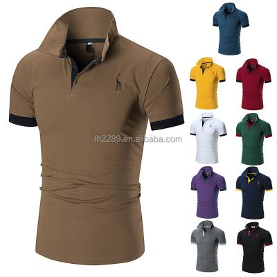 China wholesale 100% Hot Polo T-shirt Embroidery Anti-Wrinkle Cotton Short Sleeve V-Neckline Casual Style Polo Shirt for sale