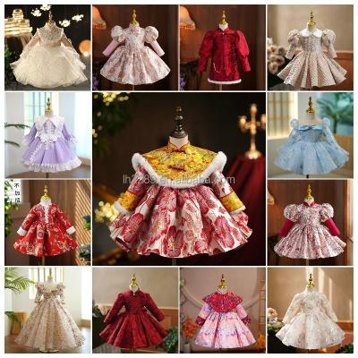 China 2023 luxury Anti-wrinkle princess skirt Easter long sleeve dress best quality children's clothing long dresses girl children's clothing for sale