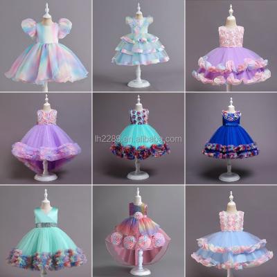 China Anti-wrinkle Butterfly Birthday Dress 2-10 Years Old Princess Party Dress Children's Dress In Stock for sale