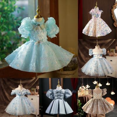 China Anti-wrinkle european formal princess Dear, how do you pay for the goods? Birthday dress for girls aged 2-10, floral baby girl dress, p for sale