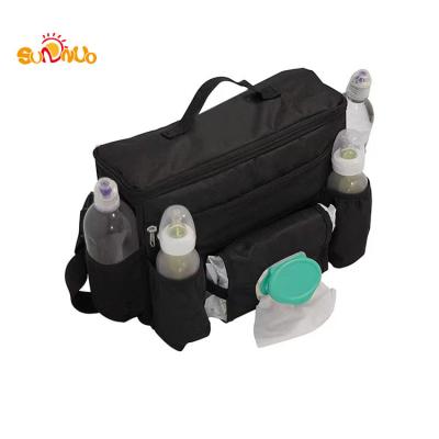 China SUNNUO Backpack Baby Stroller Accessories Organizer Bag Diaper Storage Bag with Cup Holder for sale