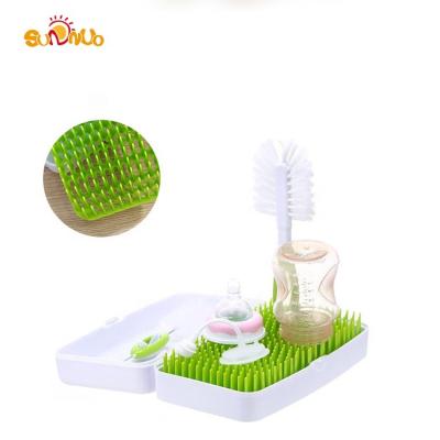 China New Portable Folding Stored Lawn Baby Bottle Drying Rack Rack Drying Rack Bottle Brush Bottle Cleaning Kit for sale