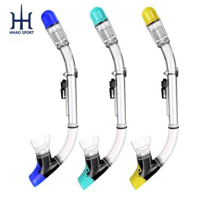 China Snorkeling 2021 Latest Left Side Waterproof Silicone Disposable Sea Snorkel Folding Tube For Diving for sale