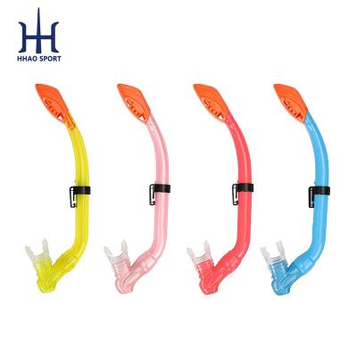 China Best Snorkeling Quality Food Grade Silicone Kids Fully Dry Snorkel Top Tube For Scuba Diving for sale