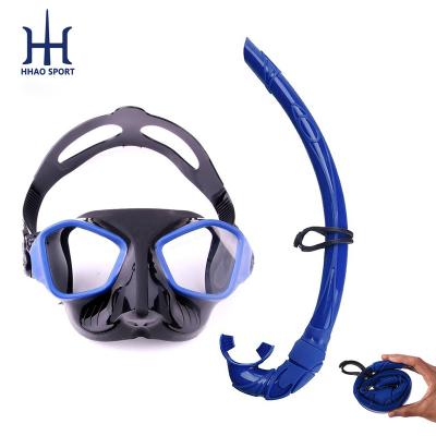 China Deep Snorkeling Freediving Scuba Diving Set With Tempered Glass Mask And Snorkel Tube For Adults for sale