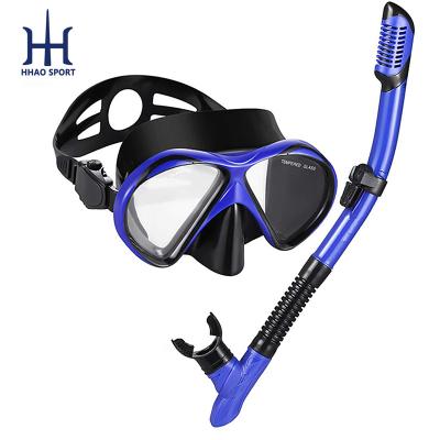 China China Tempered Glass Diving Goggles And Silicone Snorkel Cheap Diving Snorkeling Set For Adults for sale