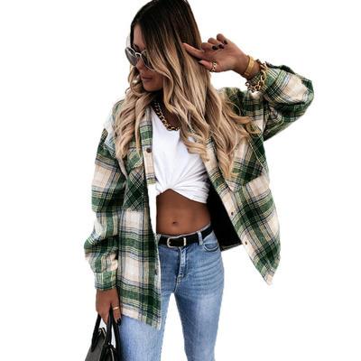 China Eelimner 2021 Women Waterproof Clothing Long Sleeve Button Down Plaid Flannel Blouse Shirt for sale