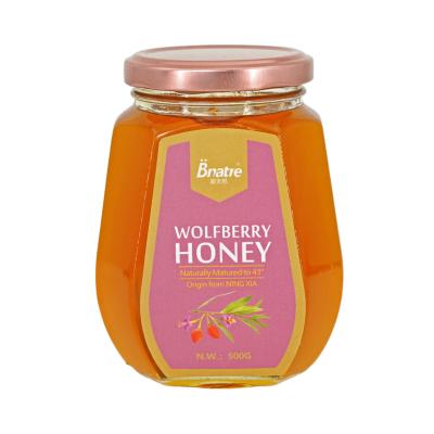 China 500g 100% Wolfberry Honey Comb Royal Honey Vital Glass Popular Pure Natural Organic Wolfberry Honey-1 Glass Jar for sale