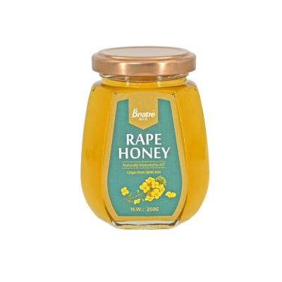 China Honey Comb Royal Honey Bee Honey Popular 250g Raw Honey 100% Pure Natural Organic Rape In Glass Jar 100% Pure for sale