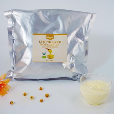 China Hot Sales 1KG Pure Natural Organic Lyophilized Royal Jelly Powder-1 Bag 100% 10-HDA 6.0min Jelly Powder Organic Lyophilized Royal Jelly Powder-1 for sale