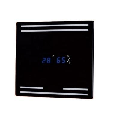 China Advertising Company 4 5 6 Inch Square Glass Panel Bathroom Kitchen Exhaust Fan Digital Display And Timer For Home for sale