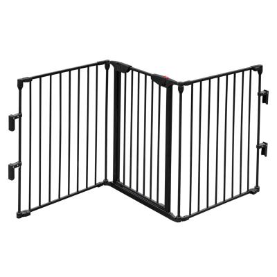 China Easily Assembled 3 Panel Metal Folding Child Safety Gate Large Easy Locking Wide Barrier for sale