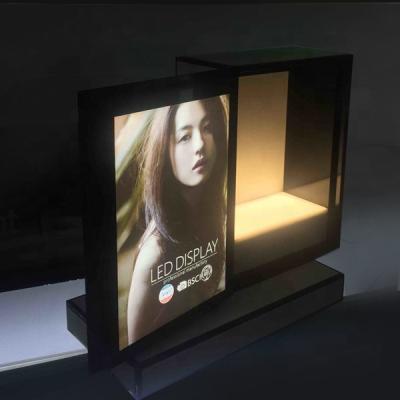 China Perfume Display Environmental Friendly Acrylic Box Organizer Makeup Advertising Cosmetic LED Display Holder for sale