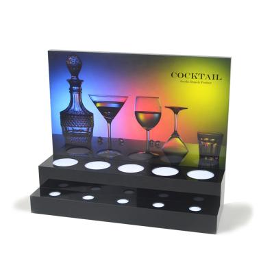 China Two Layers Environmental Friendly Acrylic Led Cocktail Rack Wine Base for sale