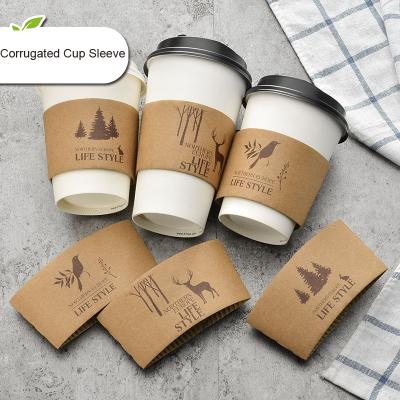 China Customized High Quality Moisture Proof Paper Cup Sleeve With Logo Paper Coffee Cup Sleeve for sale