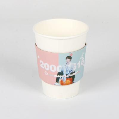 China Custom Recyclable Disposable Printed Coffee Sleeve Hot Cup Sleeve for sale