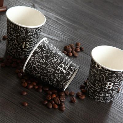 China White 8oz Custom Single Wall Ripple Hot Single Double Wall Printed Disposable 8oz Coffee Tea Paper Cup With Lid for sale