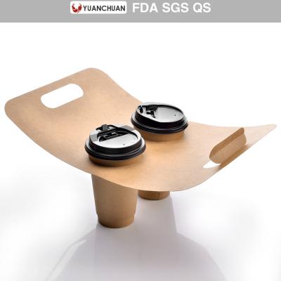 China Wholesale Biodegradable Take Away Paper Cup Holder For Hot Coffee for sale