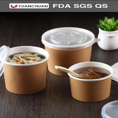 China Biodegradable Kraft Paper Bowl For Soup With PE Printing for sale