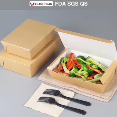 China Biodegradable Compostable Cardboard Paper Lunch Box With PE Craft for sale