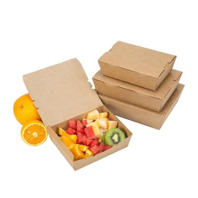 China Recycled Recyclable Materials Kraft Paper Lunch Box For Fruit Salad for sale