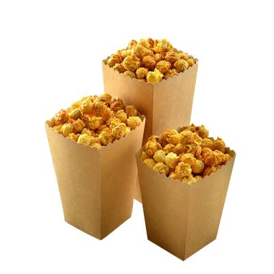 China Disposable Custom Kraft Paper Popcorn Box With Logo for sale