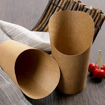 China Disposable Kraft Paper Cup French Fries Boxes for sale