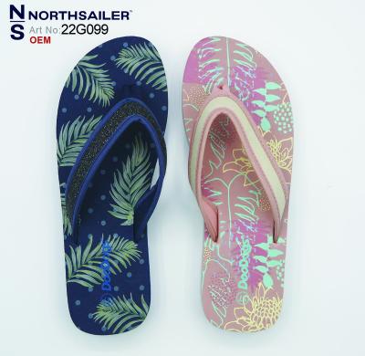 China Hot sale fashion trend classic woven glitter EVA ladies flip flops sandals for women summer fashion printed EVA flip flops sandals ladies for sale