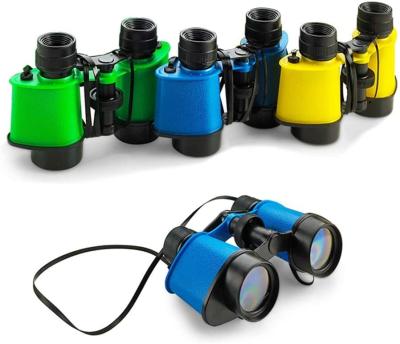 China ABS+acrylic Lens Toy Binoculars With Neck String 3.5 x 5 Inches Novelty Binoculars For Kids Outdoor Landscape Indoor for sale