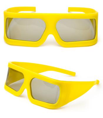 China 3D Movie / 3D TV Games Plastic Frame 3D Watching Yellow Glasses 3D Glasses For 3D Movies Games Projector for sale