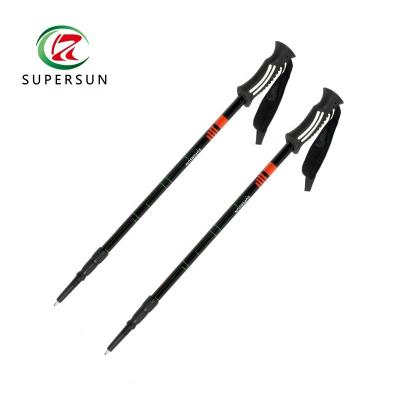 China Durable Three Sections Aluminum Axle Trekking Pole With Shockproof for sale