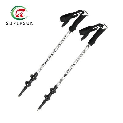 China 7075 Durable Adjustable Aluminum Trekking Pole with EVA Handle for sale