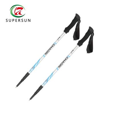 China EVA Handle Aluminum Alloy Durable Lightweight Trekking Pole With Twist Lock for sale