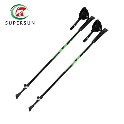 China Durable Hot Sale Metal Two Piece Flip Lock Aluminum 7075 Nordic Walking Pole for sale