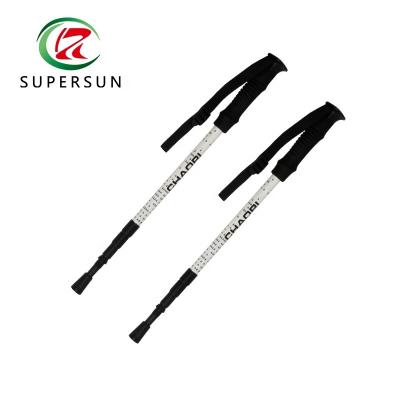 China Outdoor Trekking EVA Handle Collapsible Walking Poles Versatility Telescopic Aluminum for sale